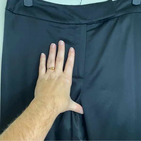 90s Y2K black satin straight leg pants S - Picture 4 of 11